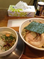 「鶏塩つけ麺大（750円＋100円）」@中華そば 一楽の写真