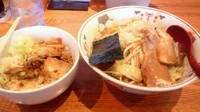 「とろりそば 炒め野菜 800円＋ねぎチャー丼250円」@味箪笥の写真