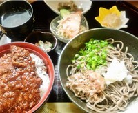 「そば膳(おろしそば+ソースカツ丼)900円」@Soba CAFE 輝の写真
