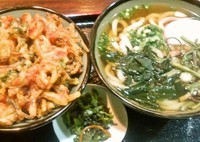 「野菜かきあげ丼とうどんのセット(700円)」@讃岐うどん処 成味の写真