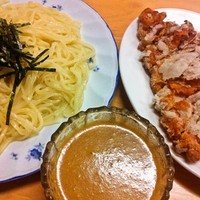 「冷やしつけめん+パーコのお肉」@手打ラーメン祇園の写真