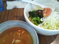 「【5月の限定】トマトつけ麺（中盛270g・コッテリ）800円」@中華そば 伝堂の写真