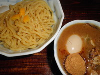 「ゆずつけそば800円+味玉100円+豚ほぐし(サービス券)」@元祖信州得濃つけそば 中華そば ゆいがの写真