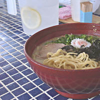 「鯛ラーメン700円、ライス」@あおぞらの写真