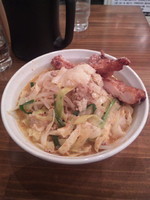 「鷹の爪ラーメン（やさい・ニンニクまし）＋チョビ唐」@旨辛ラーメン 表裏の写真