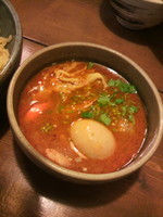 「トムヤムクンつけ麺850円＋味玉100円」@むろやの写真