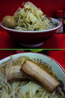 「ラーメン￥680(野菜マシマシ、ニンニク)＋味玉￥100」@赤ひげラーメンの写真