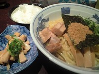 「魚介まぜそば（中盛）＋メンマ（クーポン）」@三代目 ◯助 MARUSUKEの写真