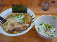 「【限定】ハマグリ出汁そば醤油（700円）＋〆の蛤茶漬け（10」@麺屋 むじゃきの写真