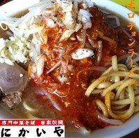「オロチョンラーメン（ヤクミ，ヤサイ，カラメ）550円」@にかいやの写真