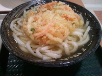 「かけうどん中＋かきあげ（２１０円＋１４７円）」@はなまるうどん イオンモール北戸田店の写真