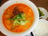 「担々麺７３０円＋半ライス（無料）」@四川乃華 南松本店の写真