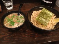 「濃厚魚介つけ麺中盛り 750円+50円」@麺Dining 38の写真