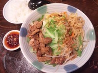 「油そば ￥730＋小ライス(ランチサービス)」@火の国らーめん てっぺん 市ヶ谷店の写真