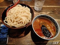 「「辛つけめん・中盛」￥750」@つけ麺専門店 三田製麺所 三田本店の写真