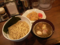 「特製煮干つけめん（並）（＋半チャーハン）」@江戸前煮干中華そば きみはん 駒込店の写真