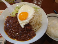 「限定冷やし川越ジャージャー麺（大盛）＋ライス」@UNDER GROUND RAMENの写真