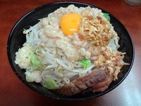 「小ラーメン（650円）＋汁なし（100円）ニンニクアブラ」@ラーメン二郎 めじろ台法政大学前店の写真