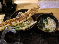 「穴子天丼ミニうどんセット　￥１０９０－」@うどん小作家の写真