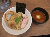「チリトマトつけめん800円(開店記念で500円)」@AKEBIの写真
