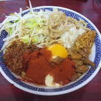 「まぜそば（３辛）」@明神角ふじの写真