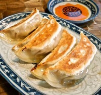 「つけめん(中盛同一料金)＋龍神餃子(750円＋250円)」@つけめん・らーめん活龍 下館店の写真