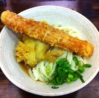 「冷「並盛」とり天＆ちくわ天ぶっかけ（￥460）」@おにやんま 東品川店の写真