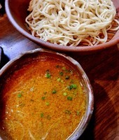 「味噌つけ麺（半玉、葱のみ）」@麺酒場 でめきんの写真