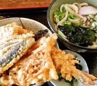 「エビ天丼とうどんセット(冷うどん)850円」@讃岐うどん処 成味の写真
