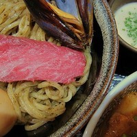 「鶏白湯+ムール貝出汁つけ麺「麺屋一燈×ソラノイロ」1000円」@麺屋 一燈の写真