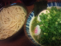 「一番搾り＋特製＋青ネギ」@つけめん 三三㐂の写真