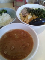 「つけ麺、半ライス」@横浜家系ラーメン田中の写真