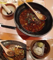 「「黒担々麺（辛目）ランチセット」￥950」@四川担々麺荘 彩たまやの写真