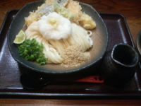 「えび天ぶっかけ・冷・中盛＋おでん2串」@讃岐饂飩 元喜の写真