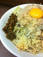 「大ラーメン･汁無し（780円）ﾔｻｲﾆﾝﾆｸｱﾌﾞﾗあれ」@ラーメン二郎 横浜関内店の写真