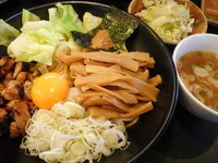 「油そば・魚介６９０円＋メンマ（クーポン）」@おおぼし 上田本店の写真