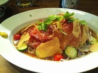 「【アキラ式】冷し中華　780円＋ビール2本」@ラーメンアキラの写真