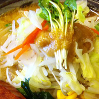 「味噌ラーメン+野菜+大盛り+チャーシュー丼」@味噌一 浅草店の写真