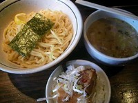「平打つけ麺(濃厚塩)+ランチセット(ミニ角煮丼)」@らーめん嗟哉の写真