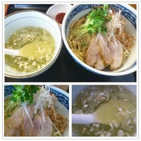 「【夏季限定】沖縄の塩冷やしつけそば（麺少なめ）750円」@中華そば田家 ふくふくの写真
