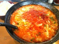 「挽き肉と玉子のピリ辛にんにくラーメン」@麺飯食堂 龍の写真