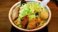 「ガッツリ!タン麺大盛り（唐揚げ、焼豚、味玉のせ）」@丹行味素 北新横浜本店の写真