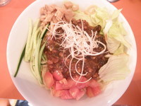 「挽肉高菜の冷しジャンジャン麺　「850円」」@麺屋大斗 小伝馬町店の写真