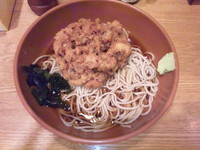 「げそ天そば(冷汁)330円」@六文そば 日暮里第2店の写真