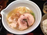 「銀笹塩ラーメン／\800＋鯛飯／\300」@麺処 銀笹の写真