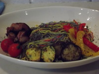 「(五輪麺）夏野菜とバルサミコ酢の冷製そば」@楽観 立川の写真