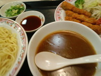 「玄米豚　とんかつカレーつけ麺　650円」@餃子の王将 蒲田東口店の写真
