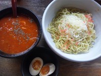 「トマトつけめん ￥850＋半ライス ￥100」@麺屋 天の写真