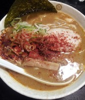「赤の麺＋替え玉」@麺の坊 晴レル屋 総本店の写真
