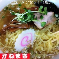 「ラーメンセット 塩（半炒飯付） 700円」@お食事処 かねまさの写真